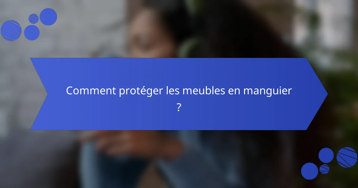 Comment protéger les meubles en manguier ?