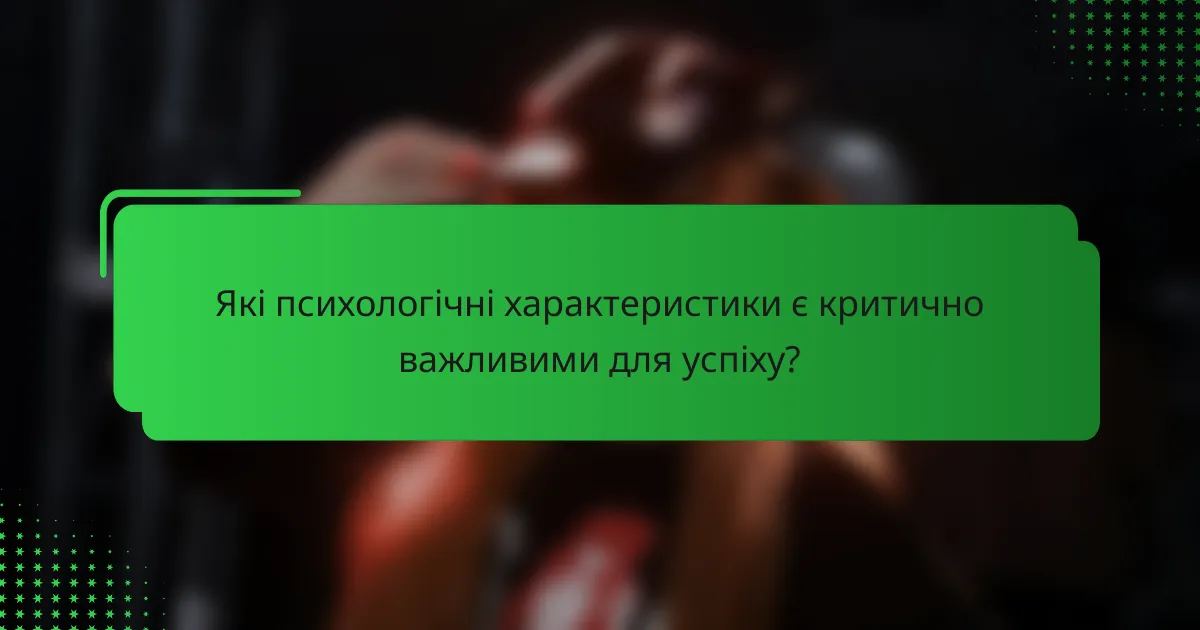 Які психологічні характеристики є критично важливими для успіху?